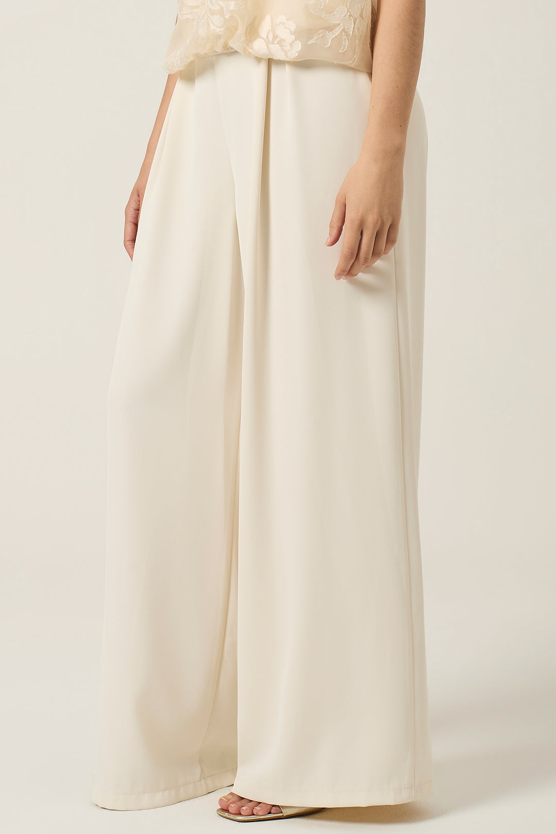Pantalone chino palazzo in cady stretch