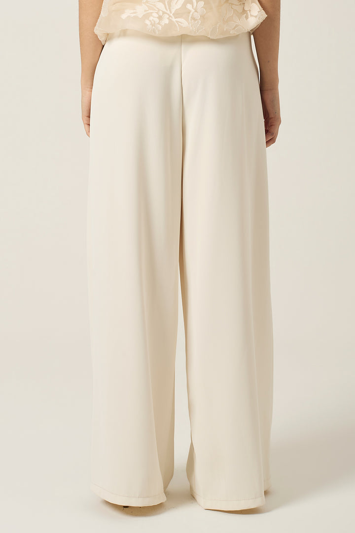 Pantalone chino palazzo in cady stretch