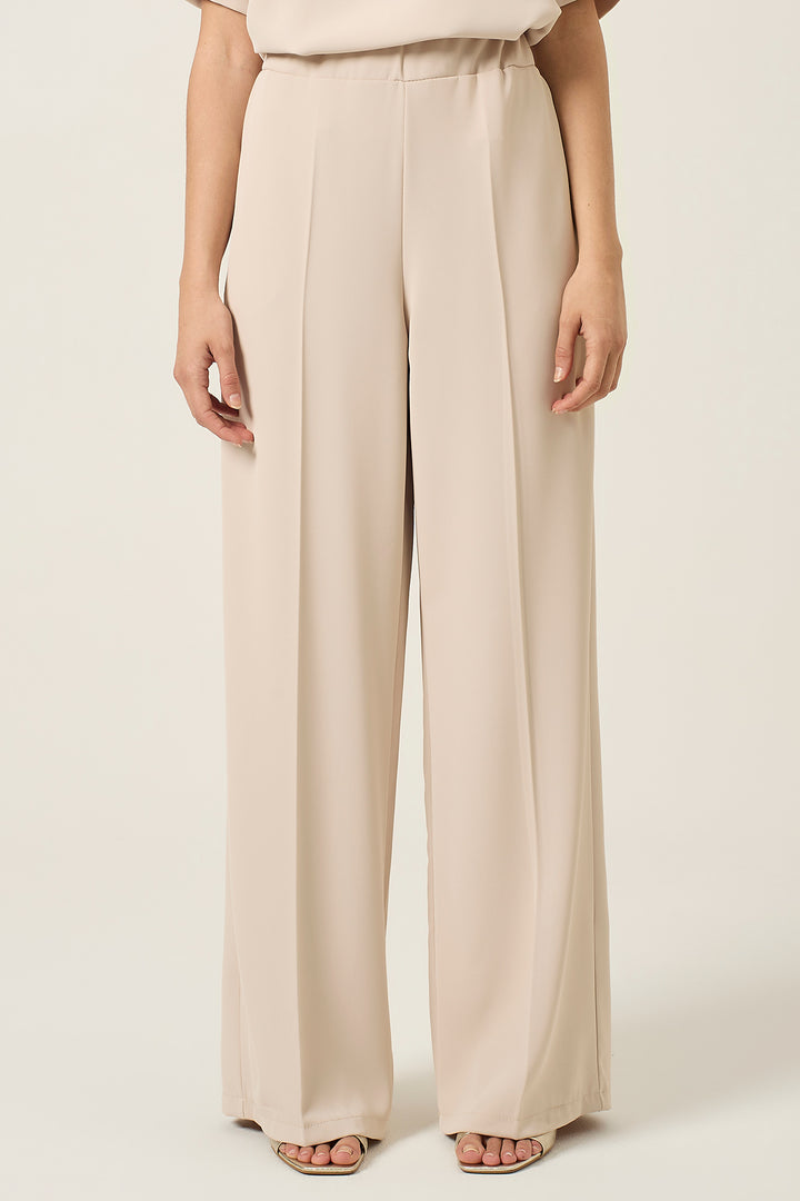 Pantalone jogger palazzo in cady stretch