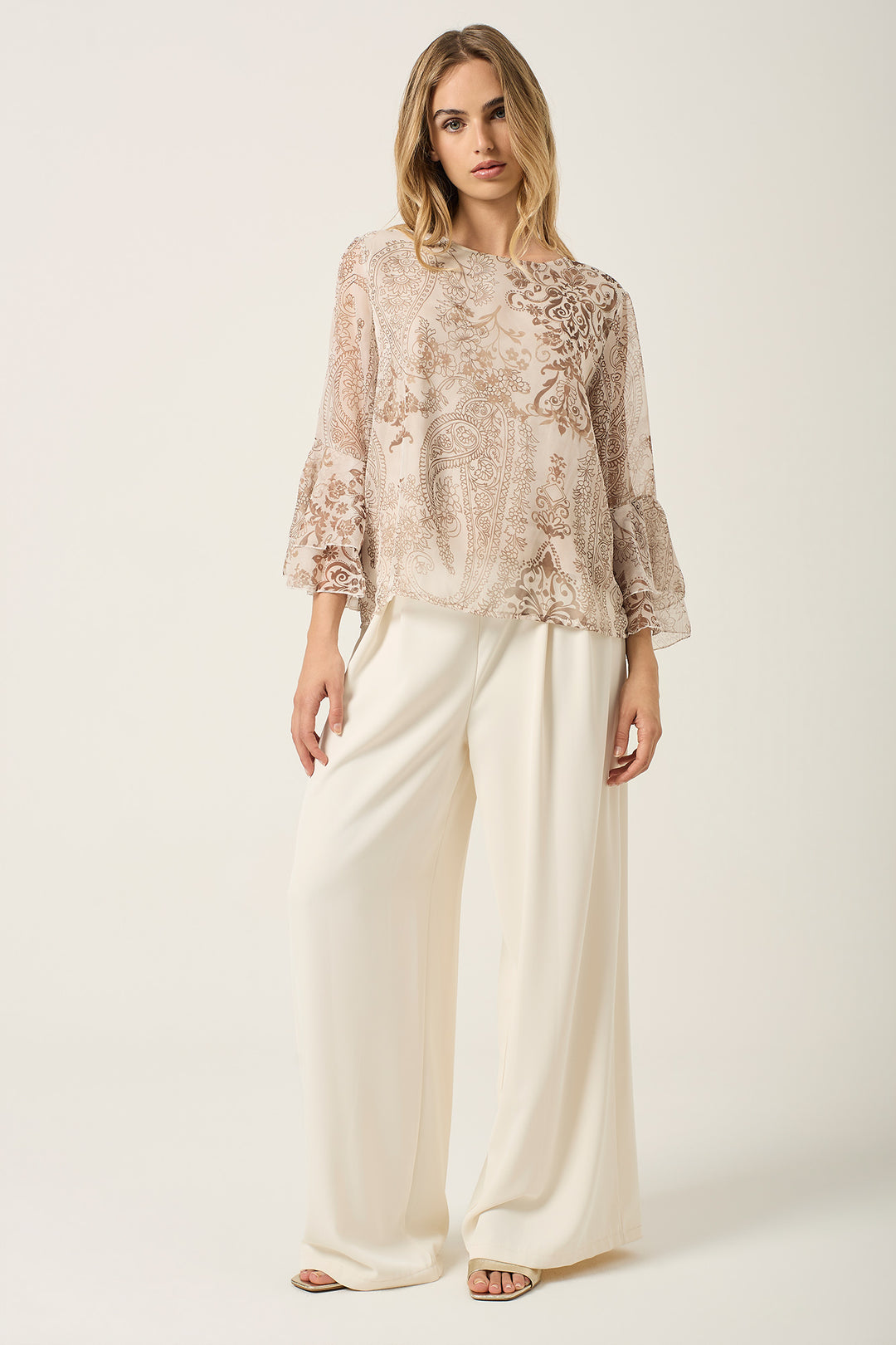 Blusa in georgette fantasia cachemire