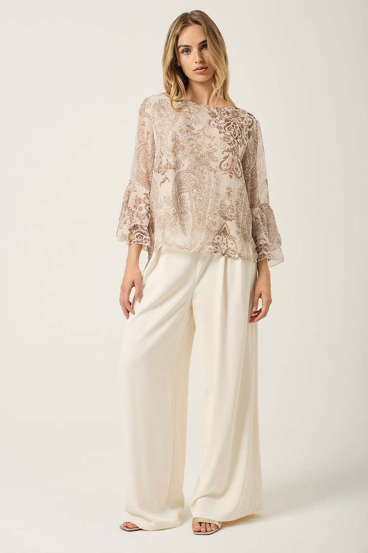 Blusa in georgette fantasia cachemire