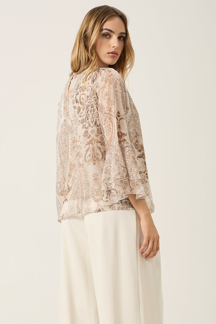 Blusa in georgette fantasia cachemire