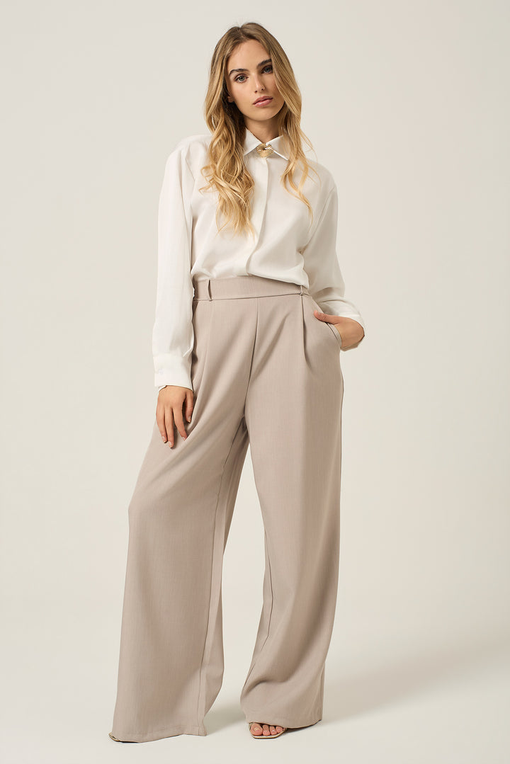 Pantalone palazzo in cady stretch