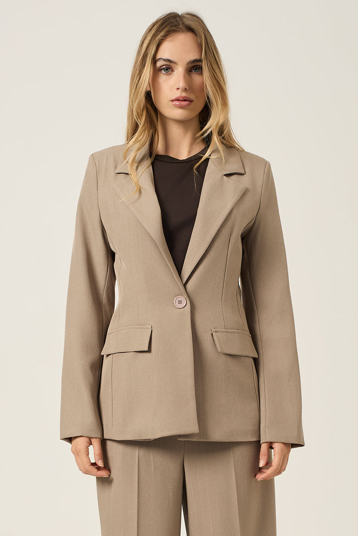 Blazer a un bottone gessato