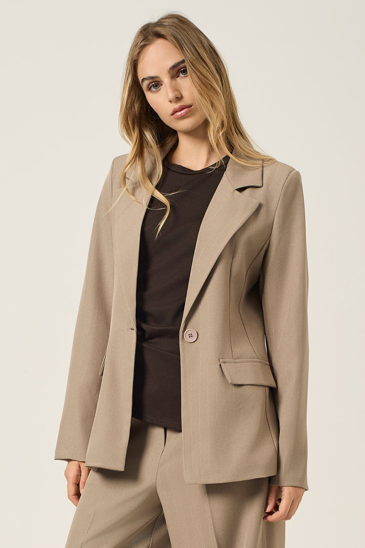 Blazer a un bottone gessato