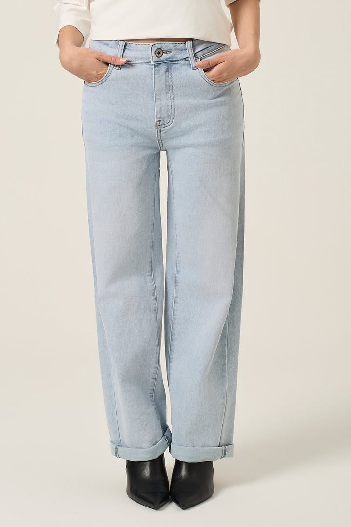 Jeans con tasche argento con microborchie