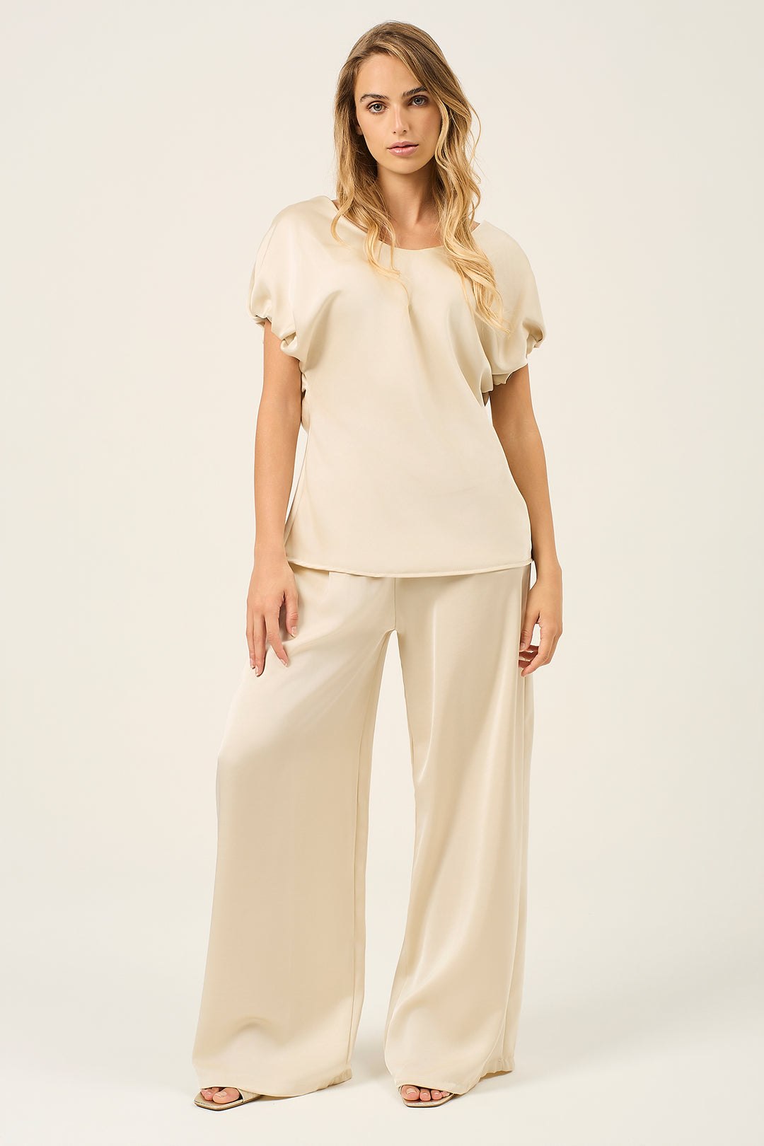 Pantalone palazzo in satin