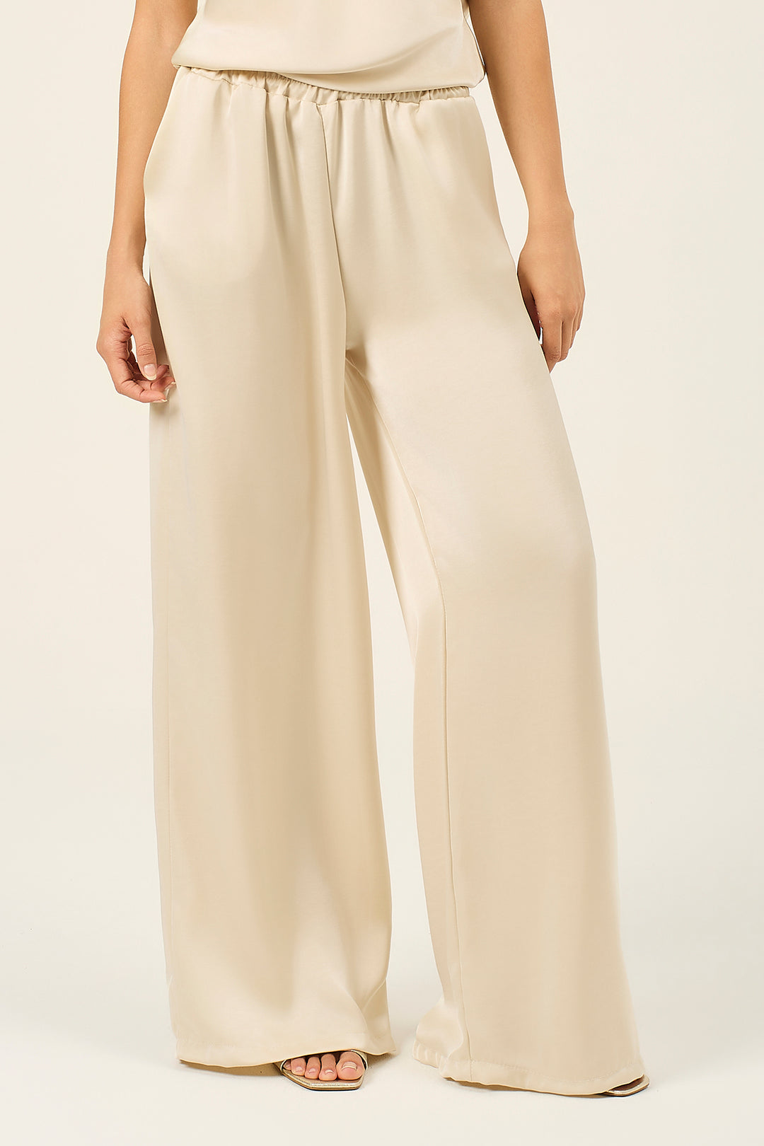 Pantalone palazzo in satin
