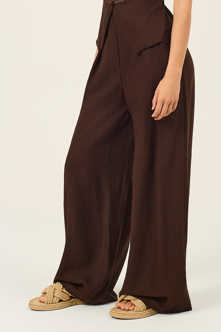 Pantalone palazzo in misto lino