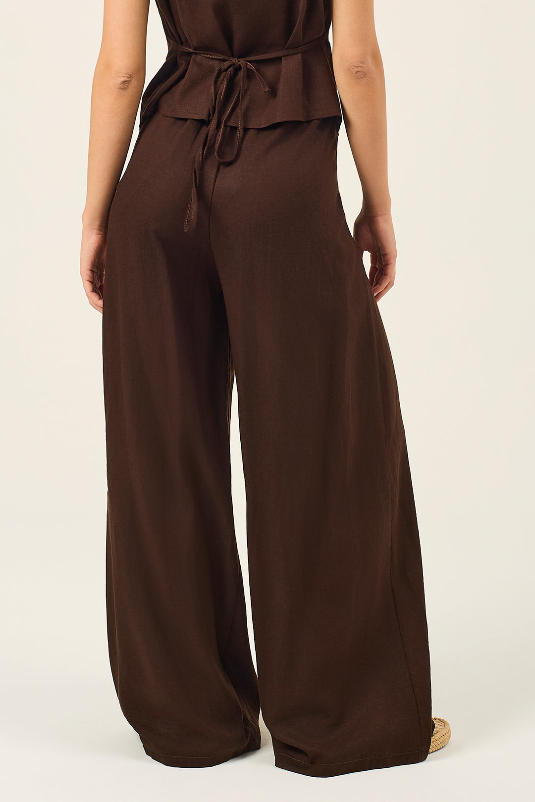 Pantalone palazzo in misto lino