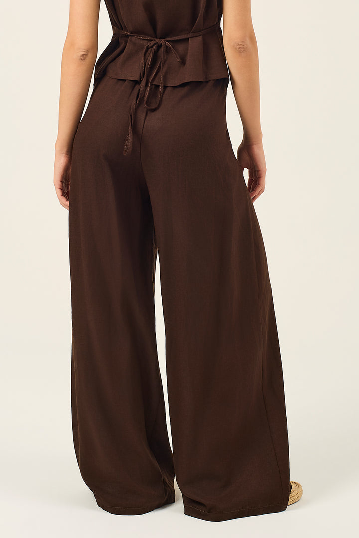 Pantalone palazzo in misto lino