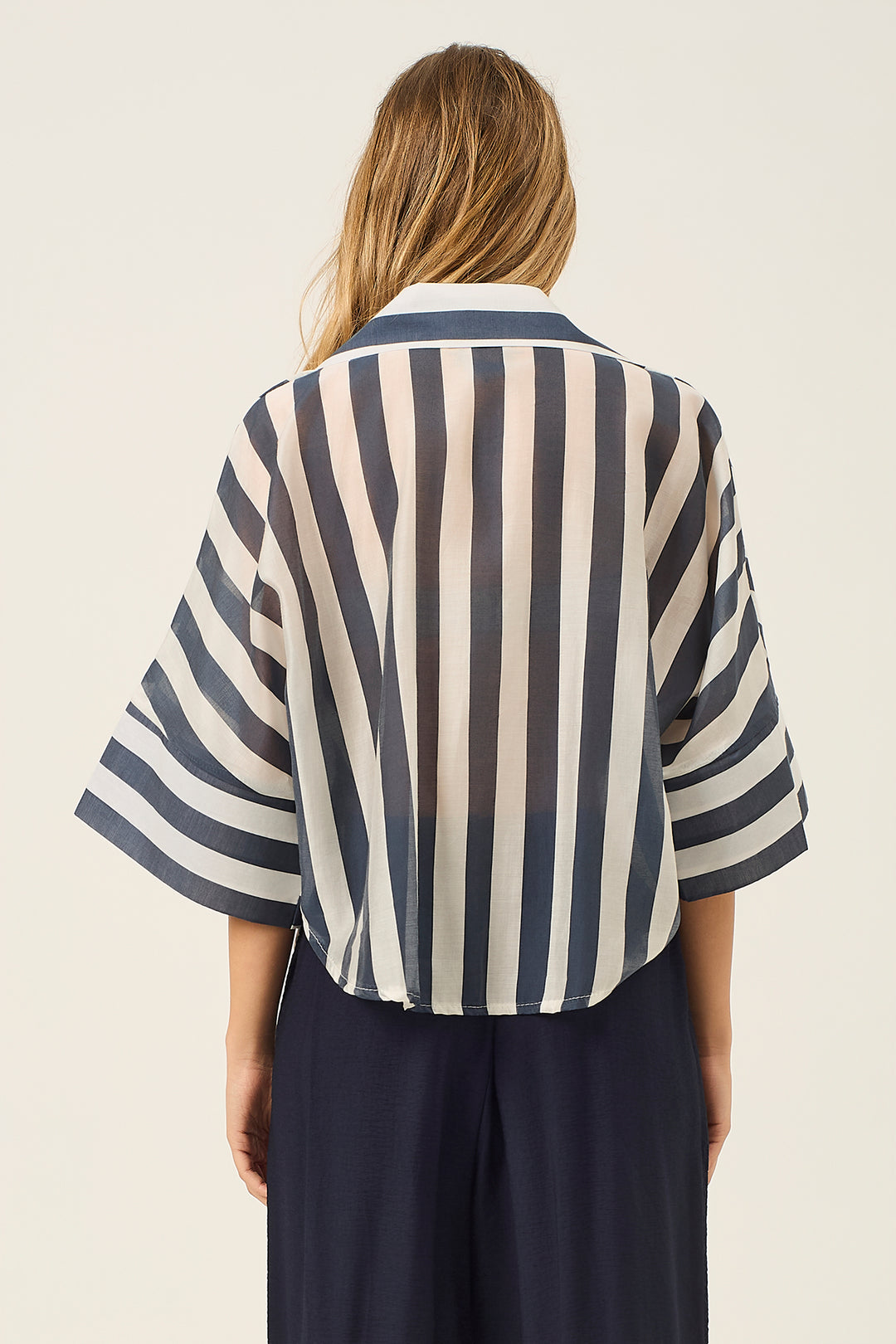 Camicia righe manica a 3/4