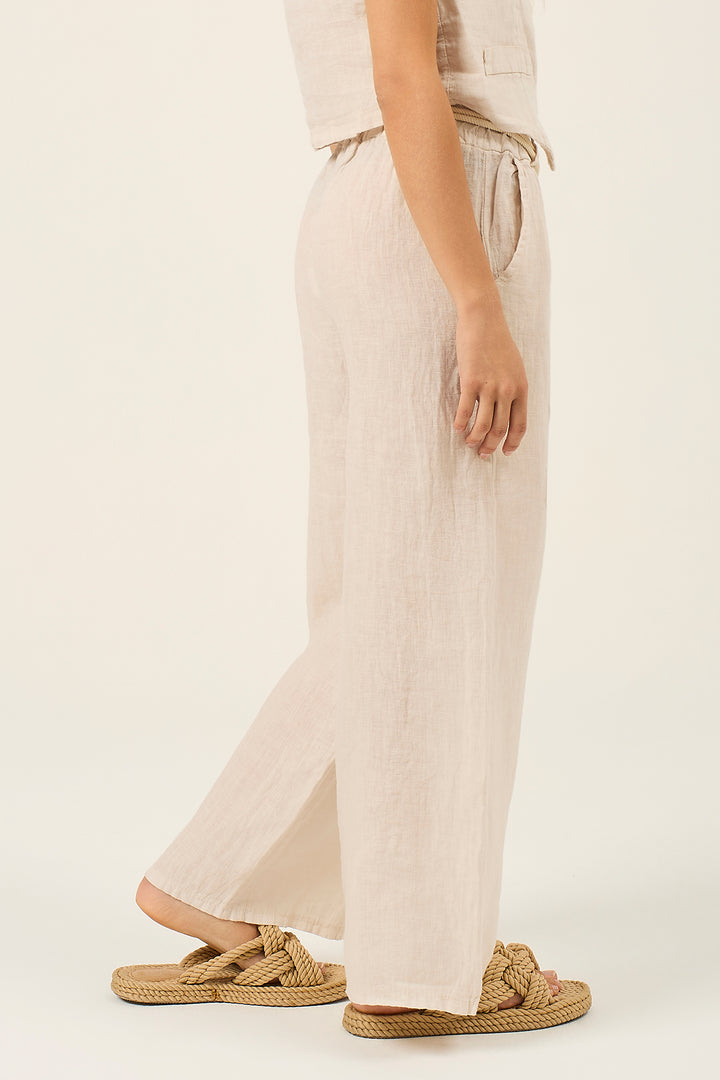 Pantalone in lino con cinta