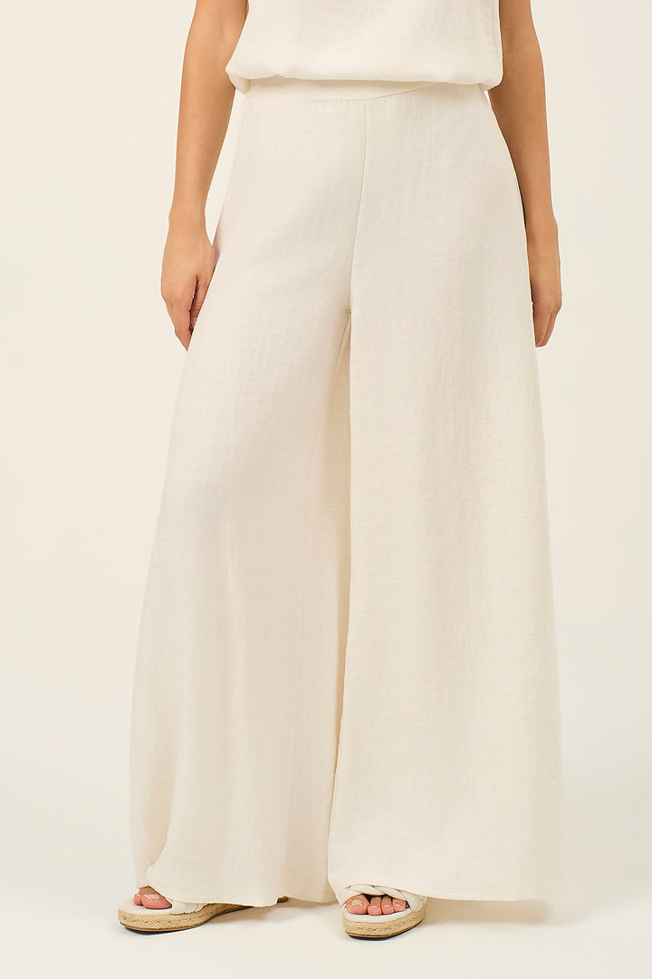 Pantalone a palazzo in misto lino