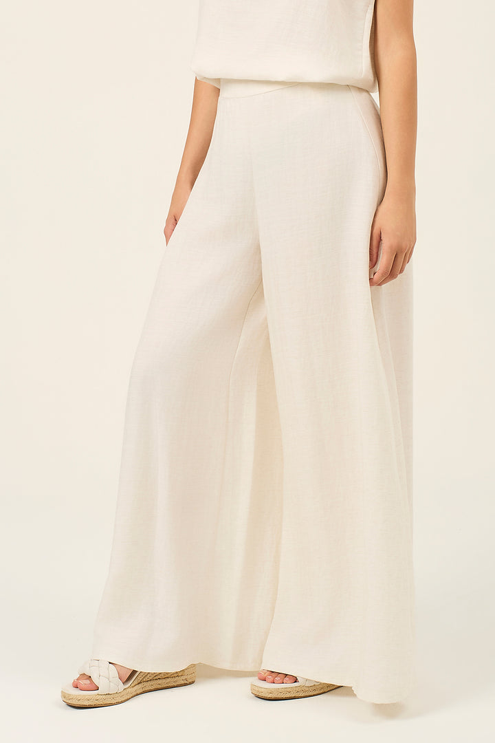 Pantalone a palazzo in misto lino