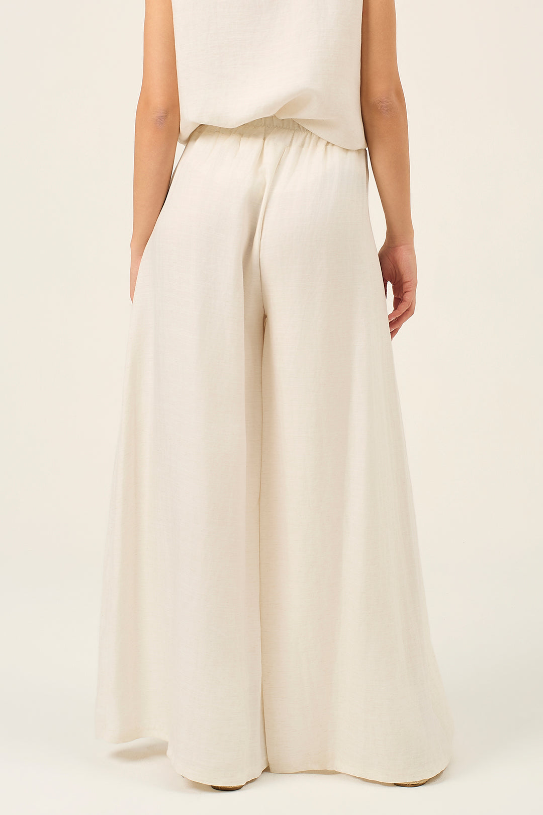 Pantalone a palazzo in misto lino