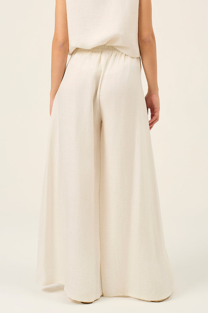 Pantalone a palazzo in misto lino