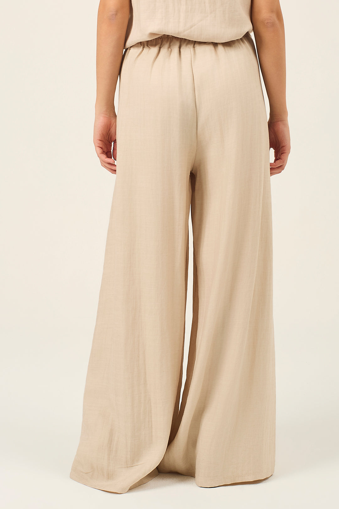 Pantalone a palazzo in misto lino