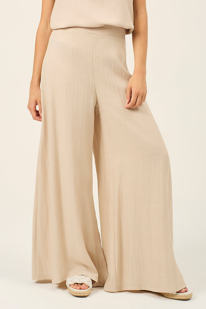 Pantalone a palazzo in misto lino