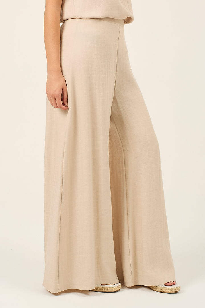 Pantalone a palazzo in misto lino
