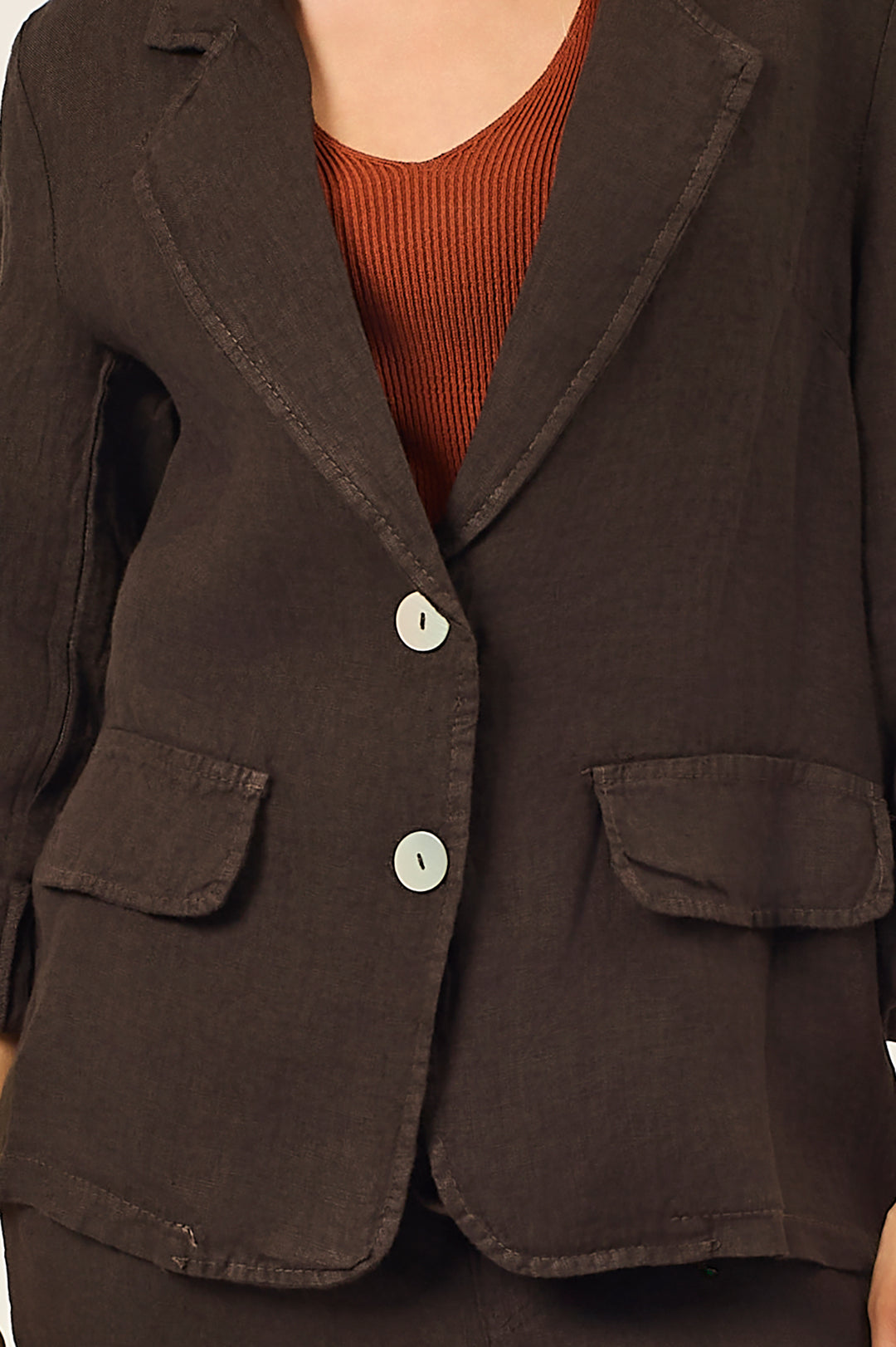 Blazer in lino a due bottoni