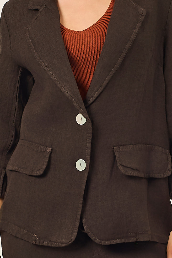 Blazer in lino a due bottoni