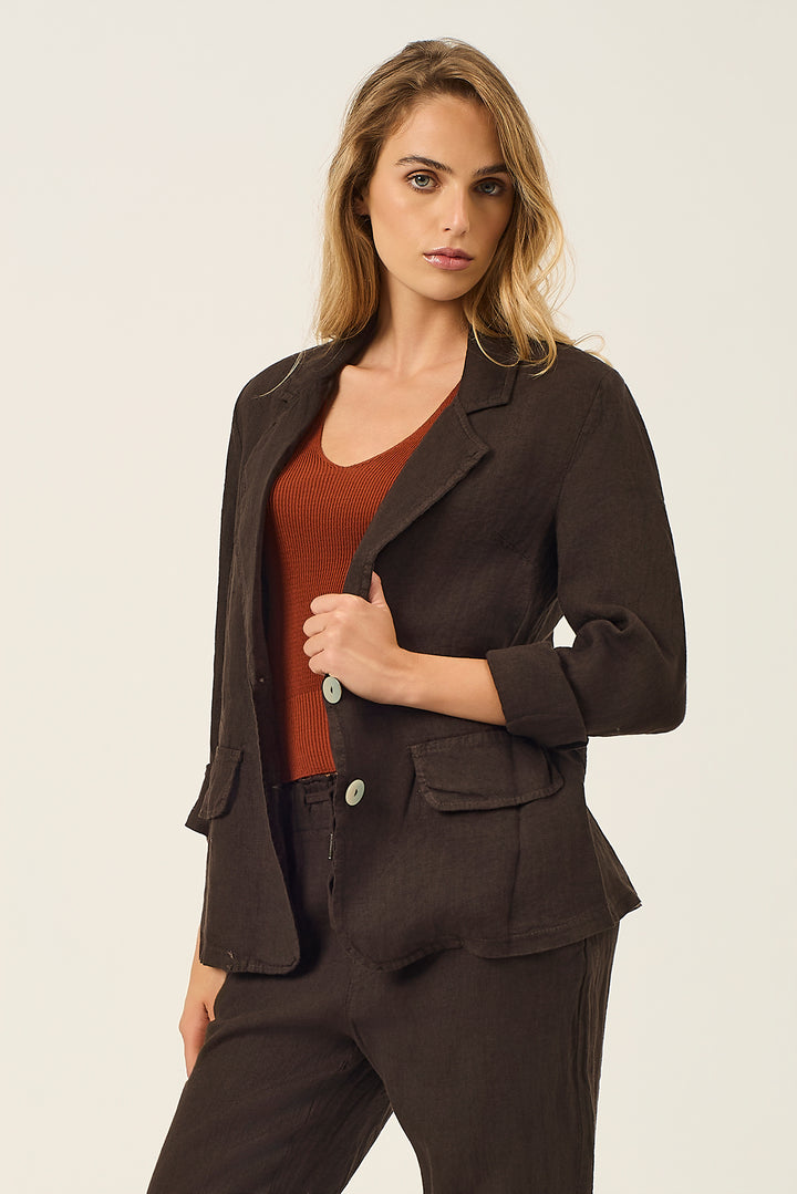 Blazer in lino a due bottoni
