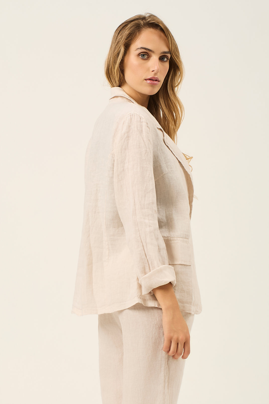 Blazer in lino a due bottoni