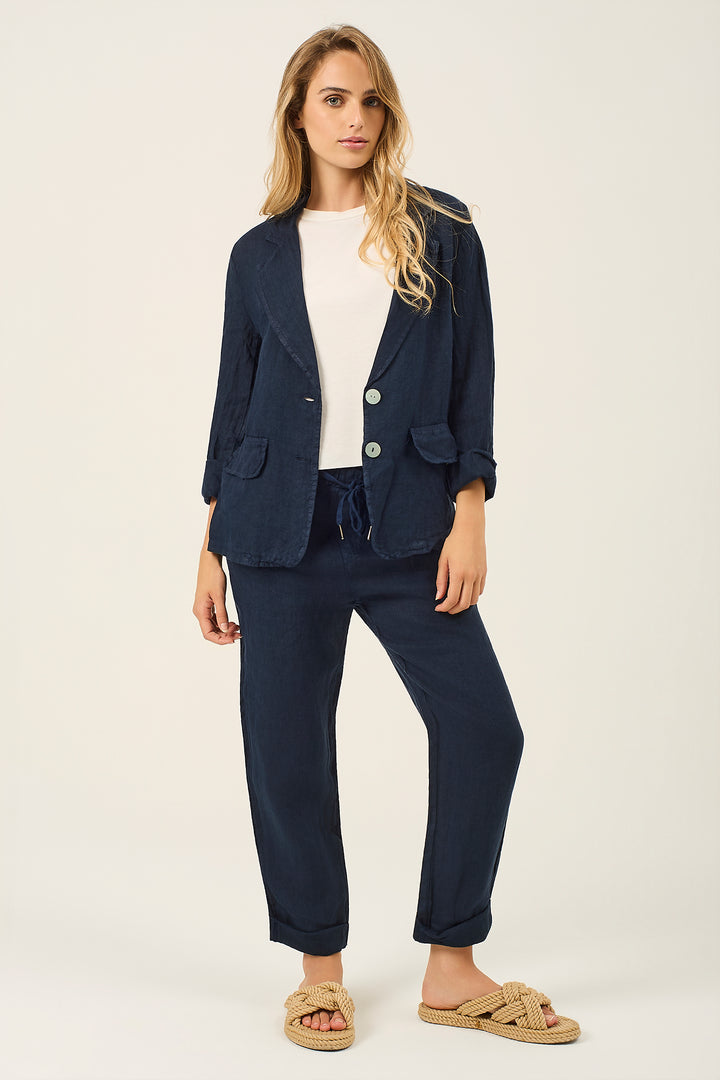 Blazer in lino a due bottoni