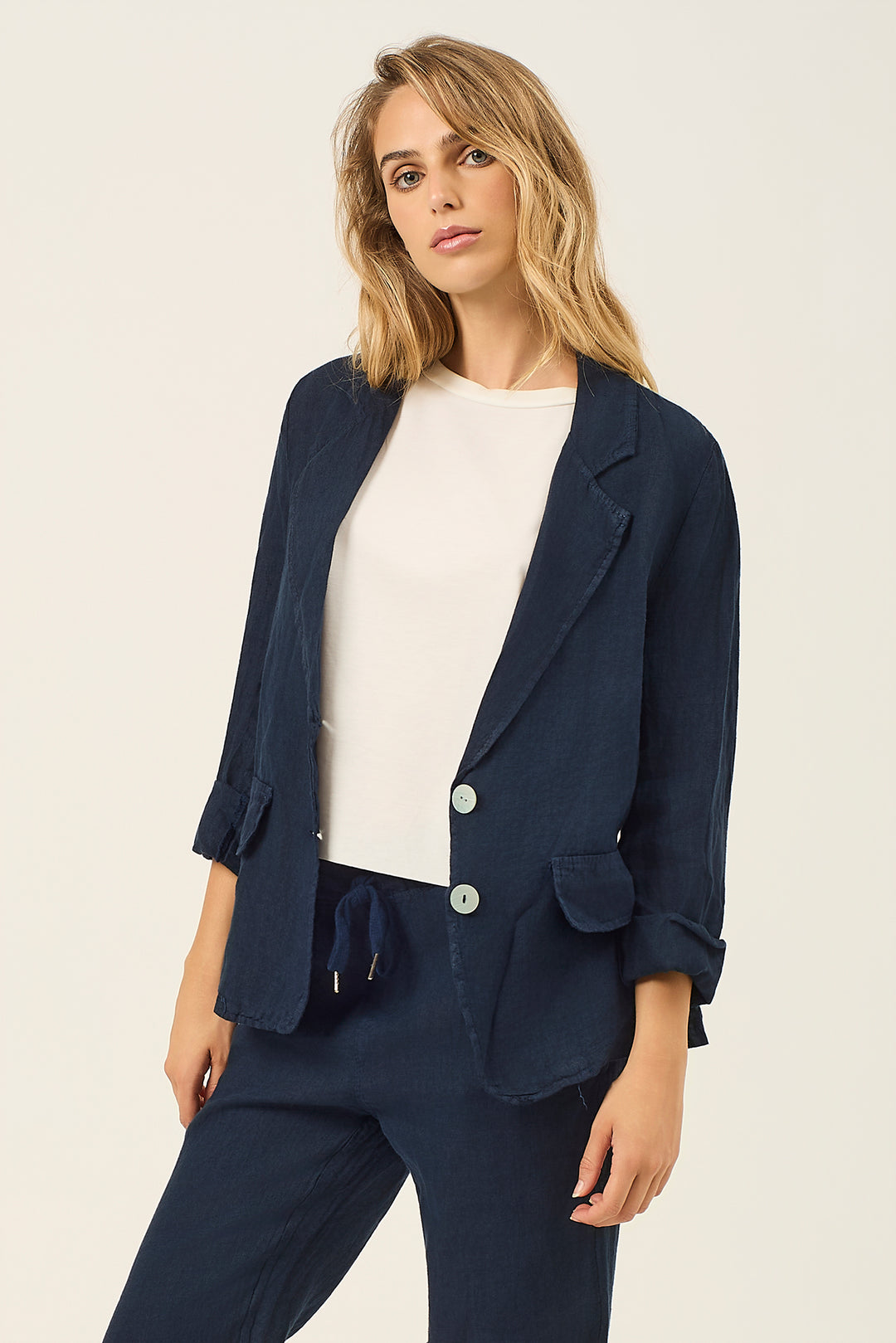 Blazer in lino a due bottoni