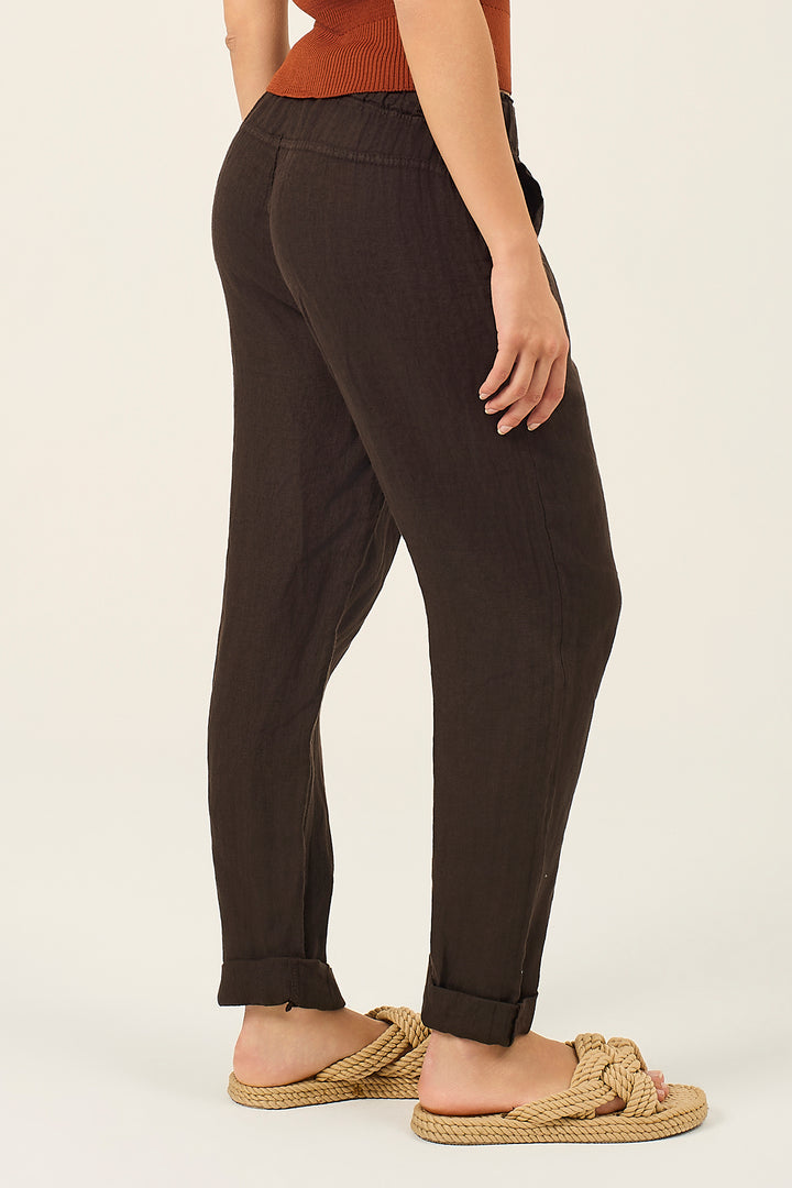 Pantalone jogger in lino