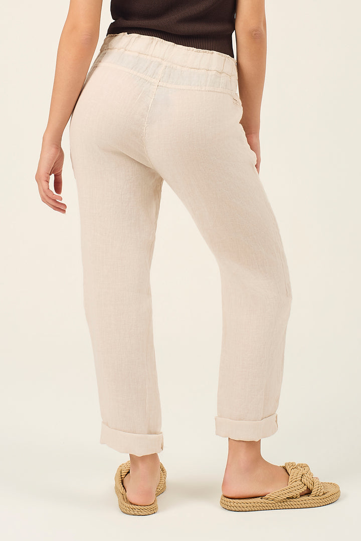 Pantalone jogger in lino