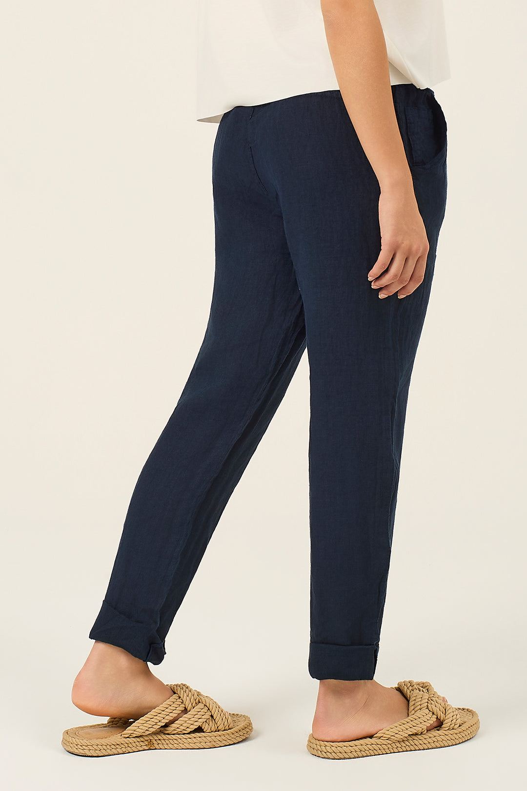 Pantalone jogger in lino