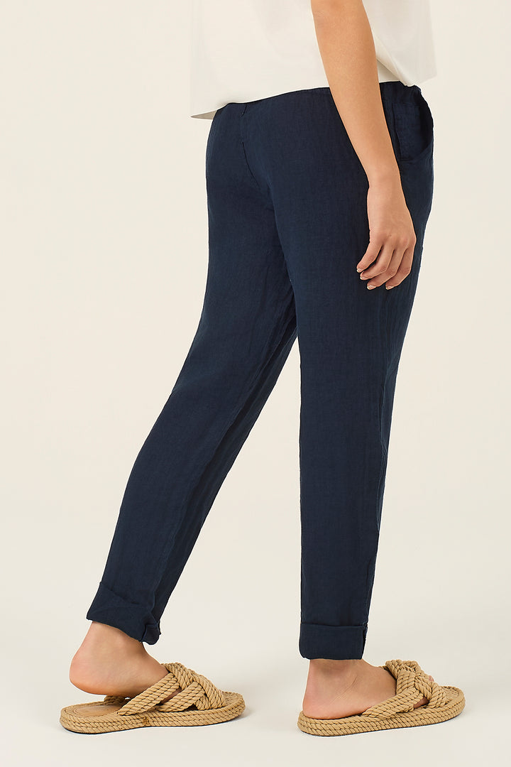 Pantalone jogger in lino