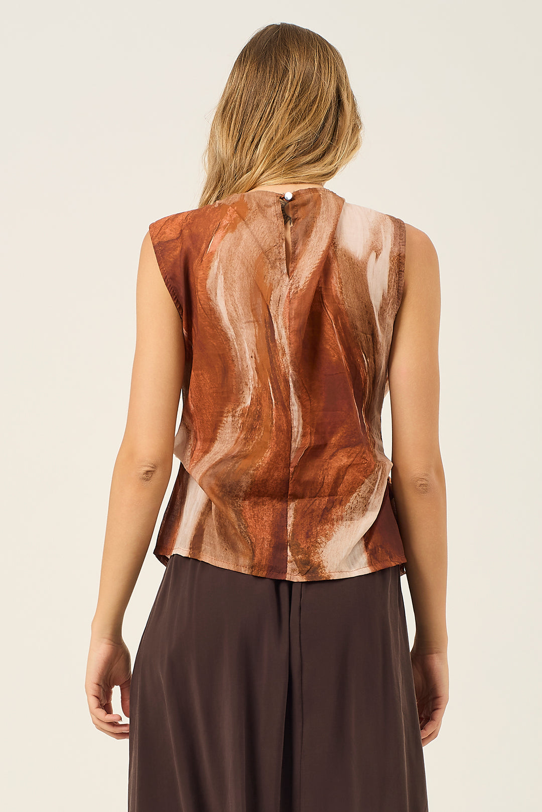 Top in cotone con fiocco laterale