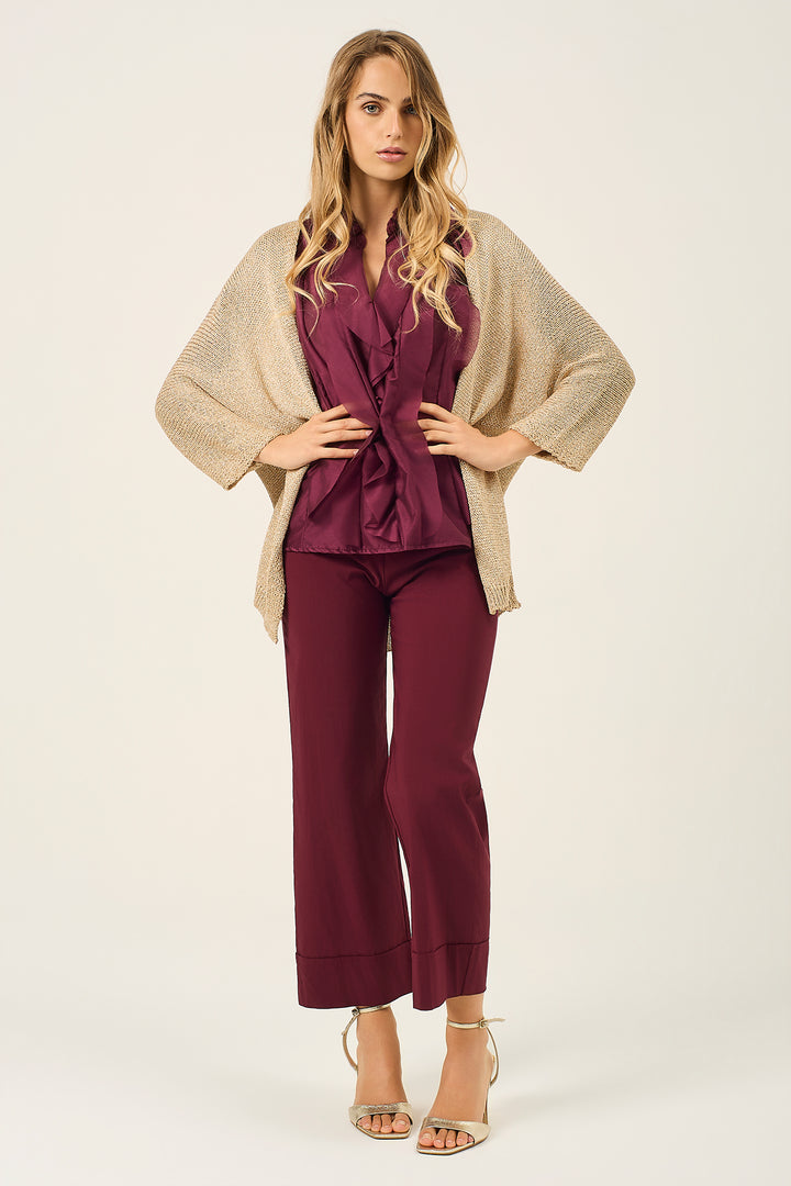 Cardigan aperto filo lurex
