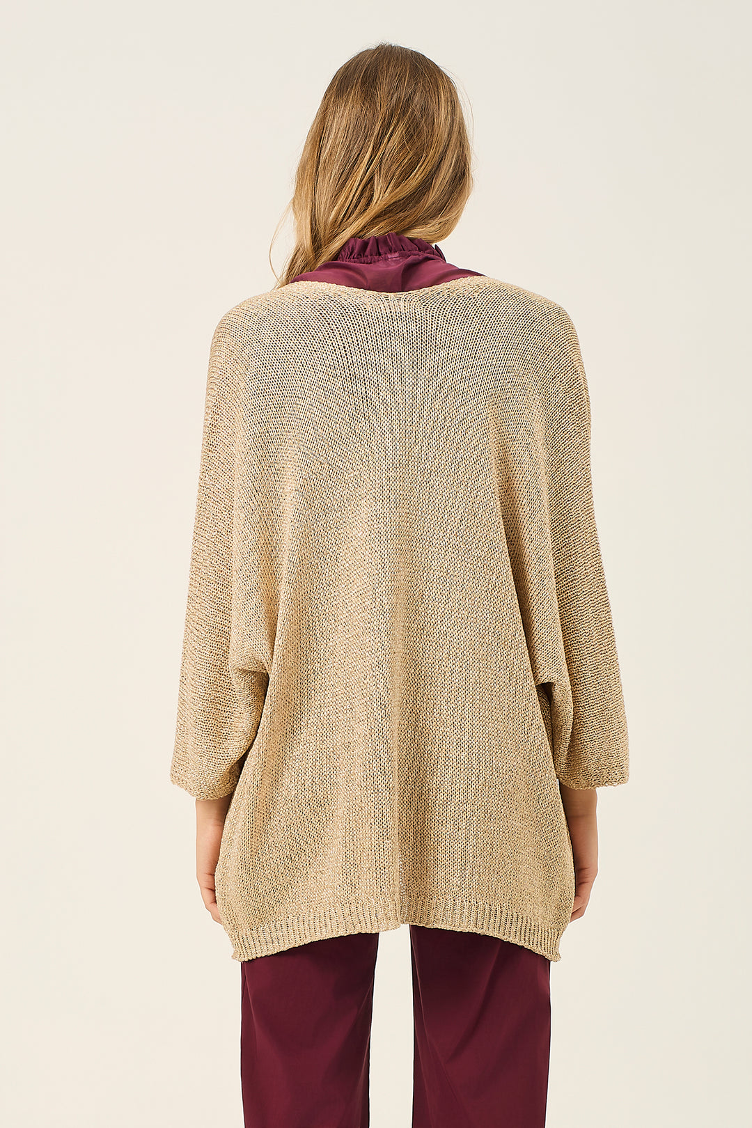 Cardigan aperto filo lurex