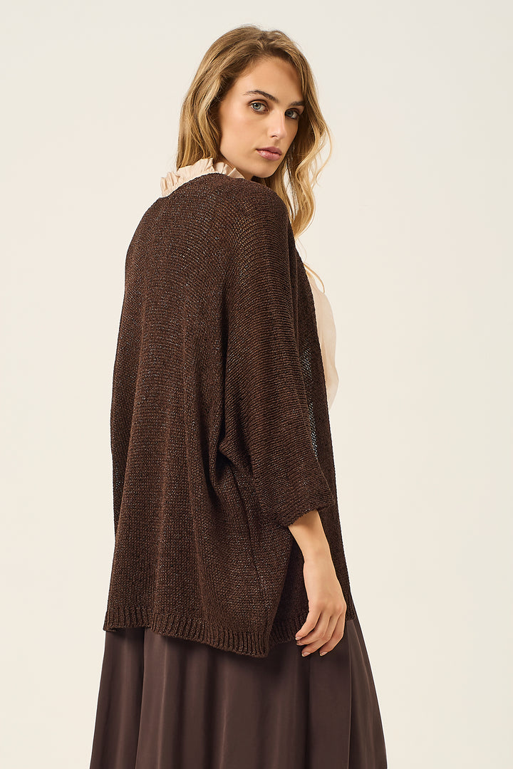 Cardigan aperto filo lurex