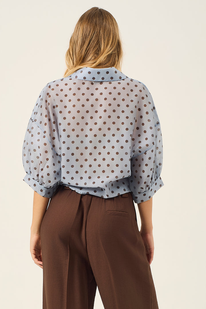 Camicia con nodo a pois