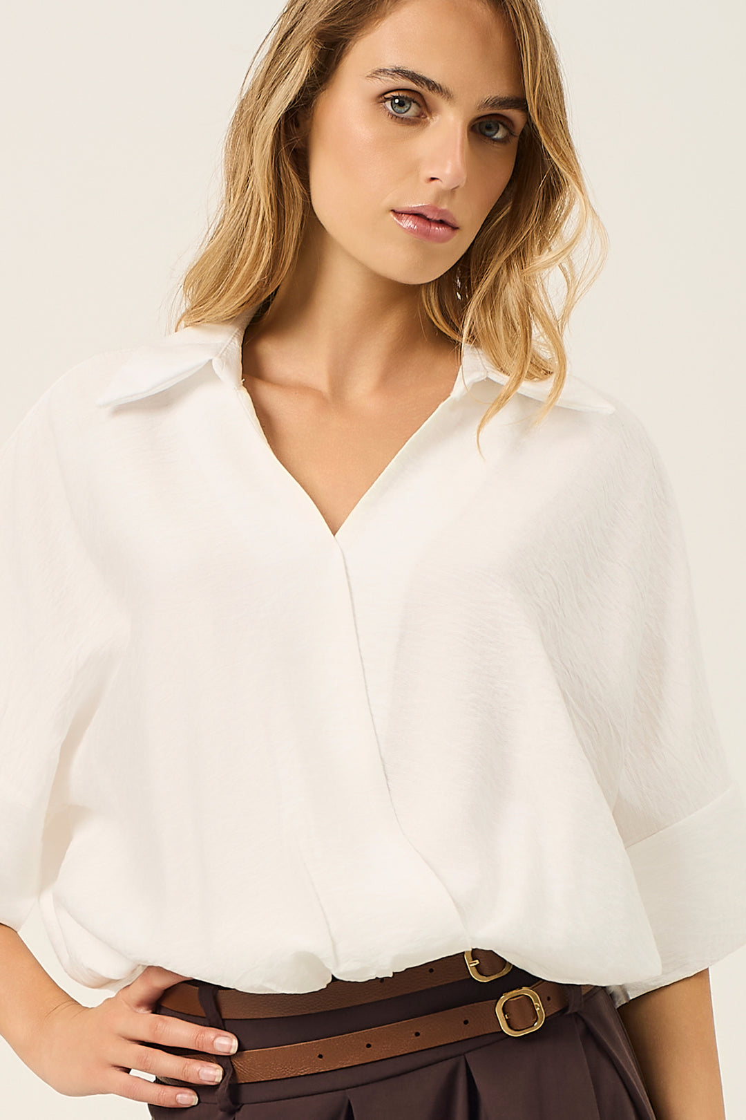 Camicia scollo a V incrociato