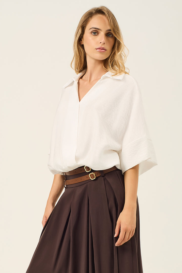 Camicia scollo a V incrociato