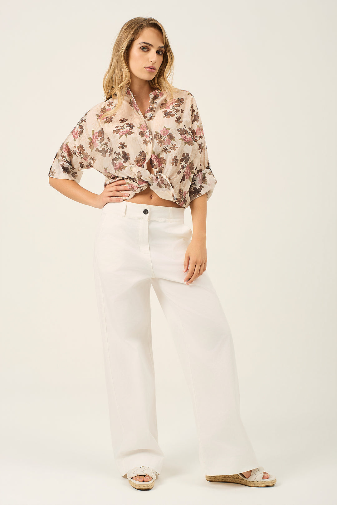 Camicia coreana fantasia floreale
