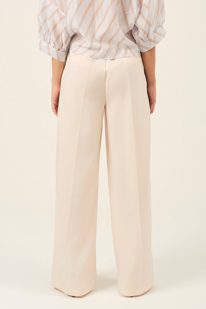 Pantalone chino in misto lino