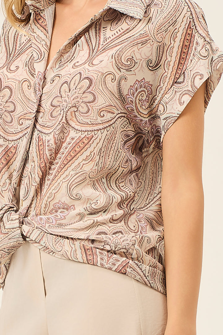 Camicia in georgette fantasia cachemire