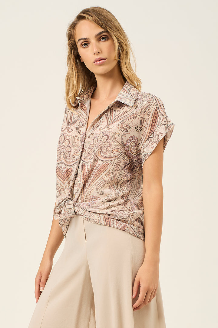 Camicia in georgette fantasia cachemire