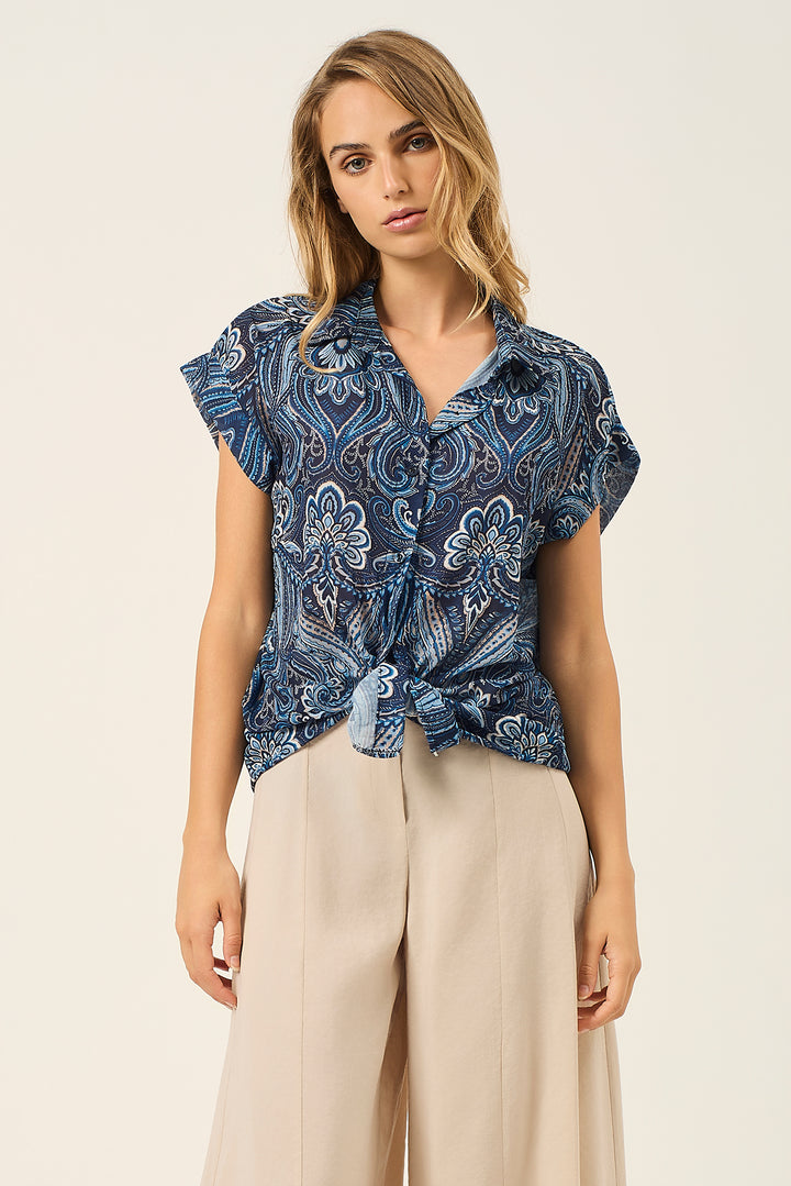 Camicia in georgette fantasia cachemire