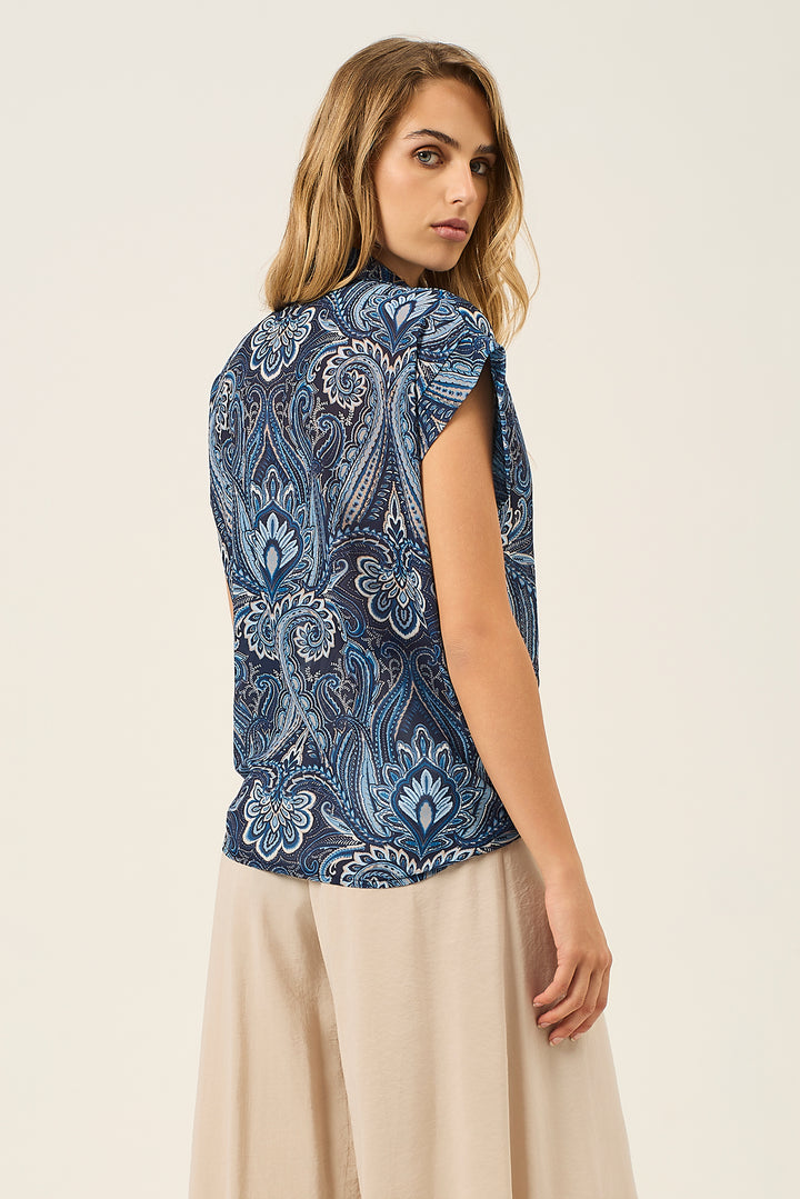 Camicia in georgette fantasia cachemire