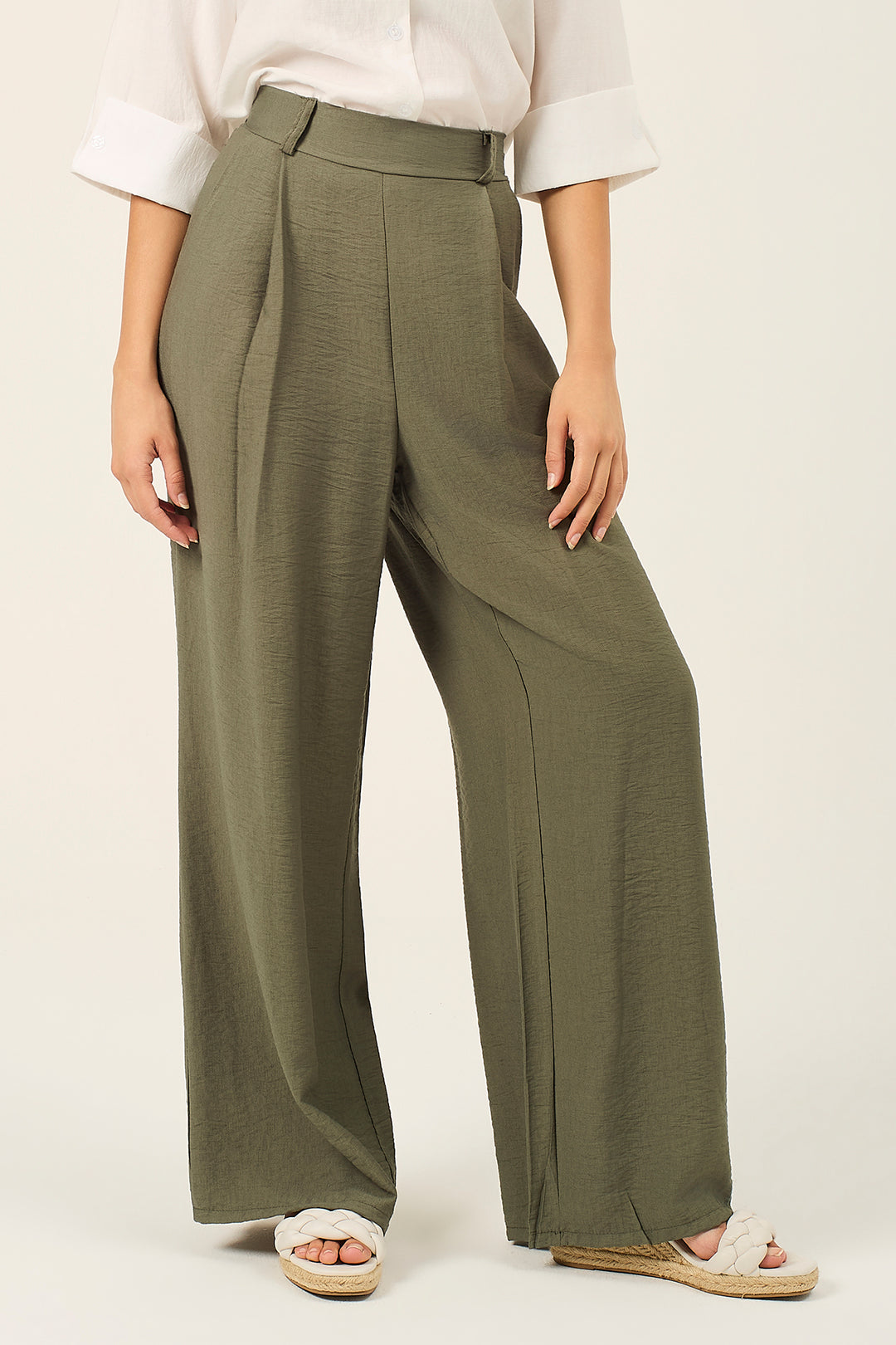 Pantalone palazzo con pinces