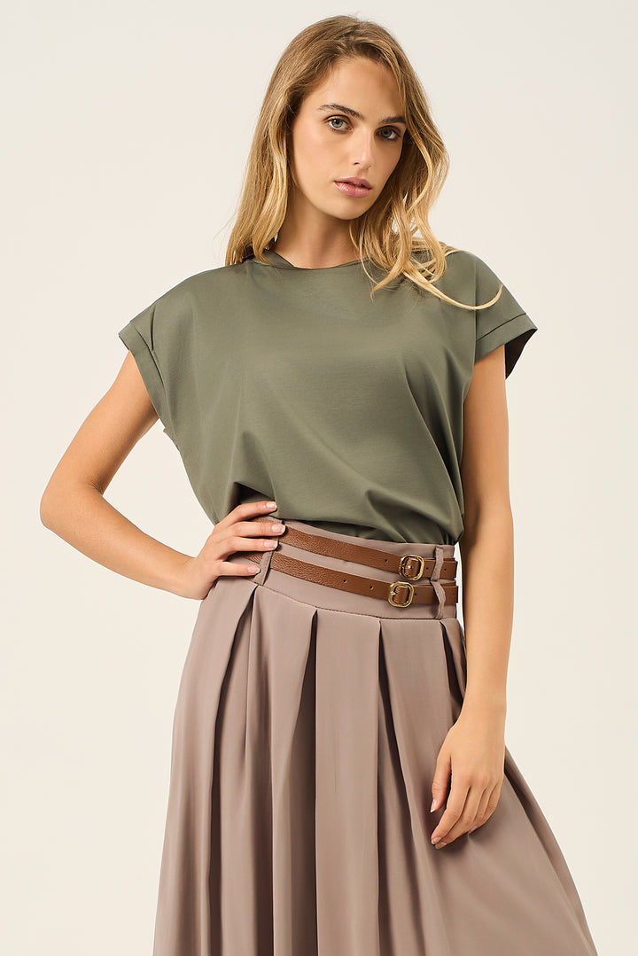 T-shirt in viscosa stretch