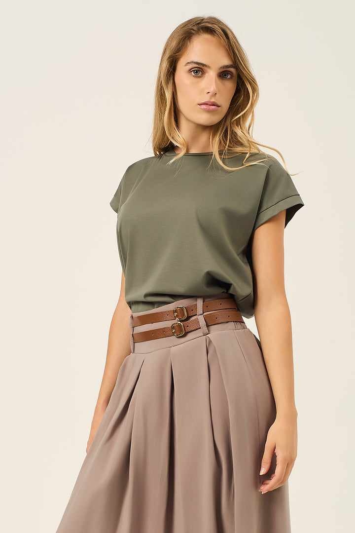 T-shirt in viscosa stretch